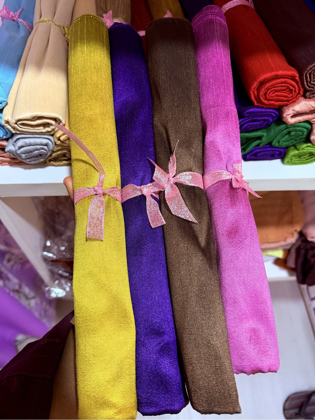 Raw Silk Scarf, Available in 12 colours, angle 2