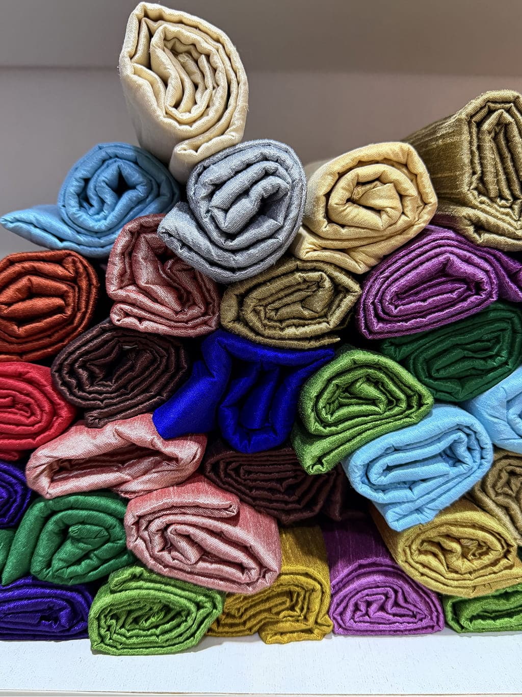 Raw Silk Scarf, Available in 12 colours, angle 1