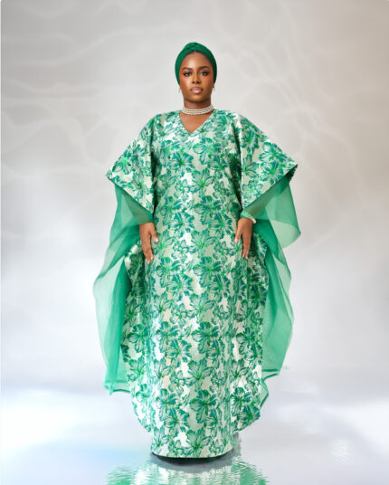Green Brocade organza boubou