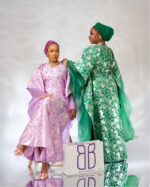 Green Brocade organza boubou - Image 3