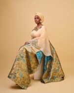 KIRA II Brocade Organza Boubou in Gold - Image 2