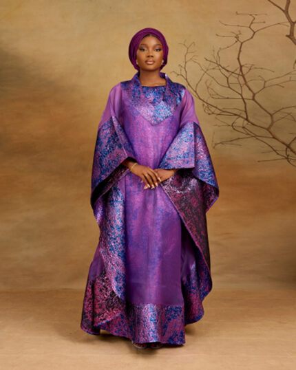 Didi Brocade Boubou in Purple