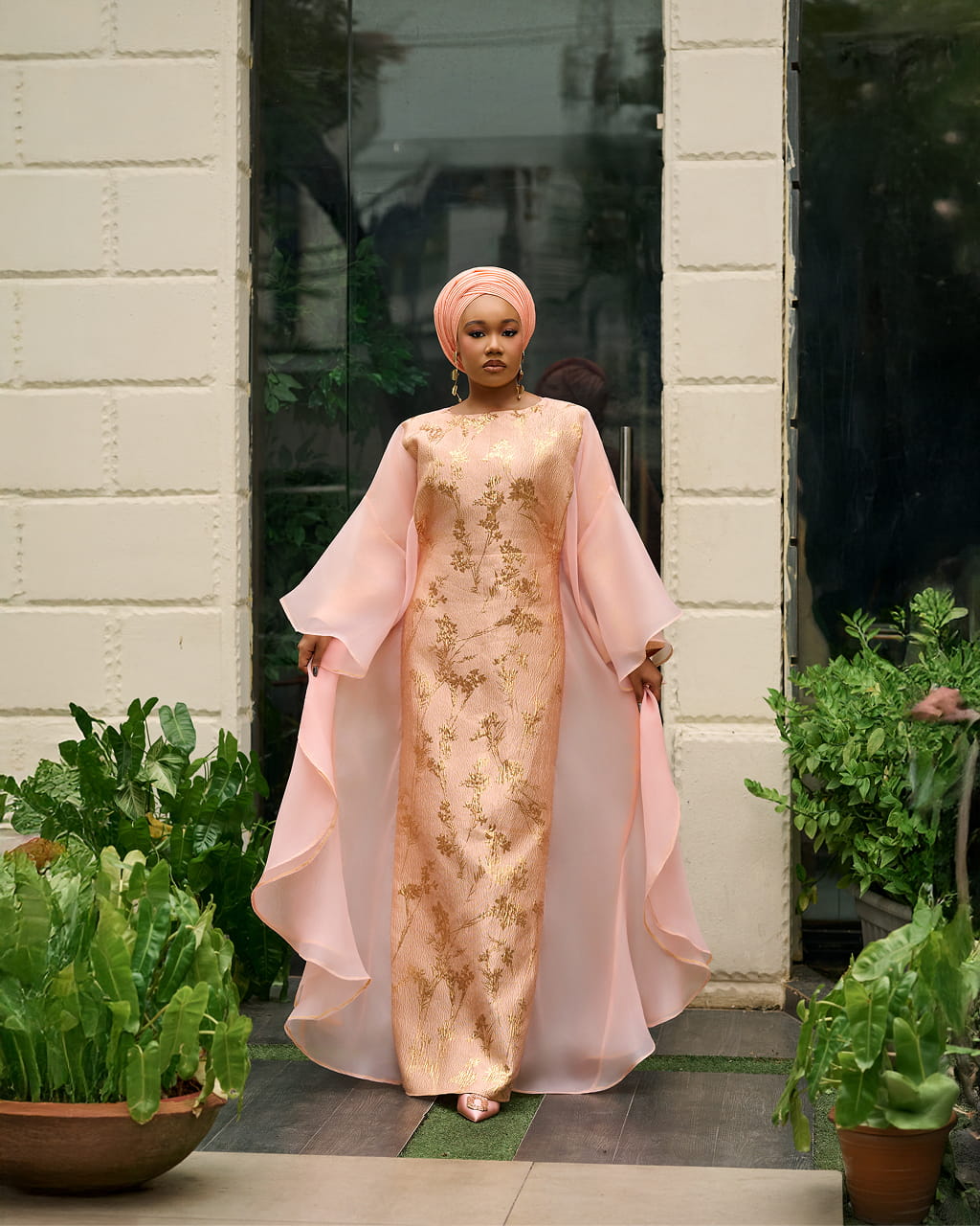 GIP_218 1 Farah Brocade Set in Peach Rose Gold - Image 1