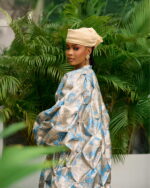 Zain Damask Boubou in Blue - Image 2