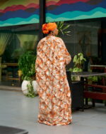 Zain Damask Boubou in Orange - Image 2