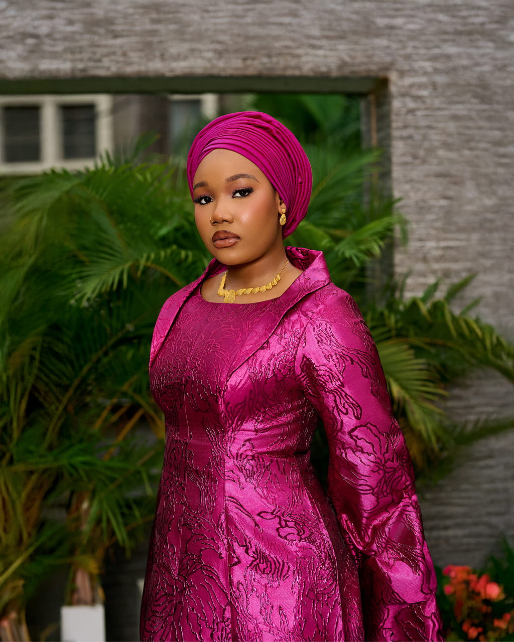 GIP_614 1 Sadau Magneta Kaftan Dress - Image 1