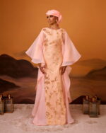 Farah Brocade Boubou Peach 3