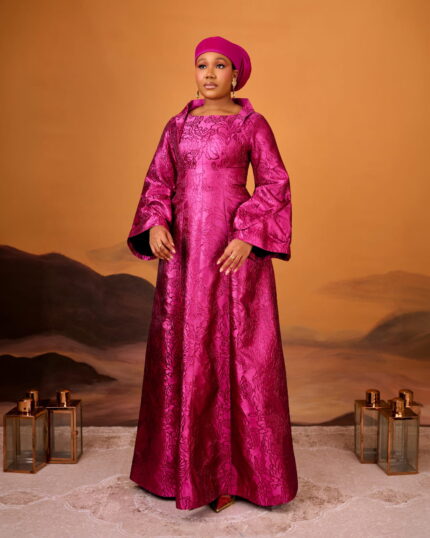 Sadau Magenta Brocade Boubou 4