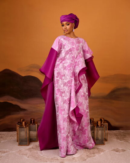 Zayn Jacquard Gown in Pink Magenta 1