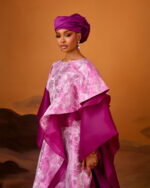 Zayn Jacquard Gown in Pink Magenta 2