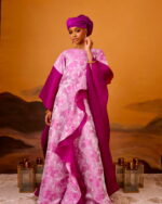 Zayn Jacquard Gown in Pink Magenta 3