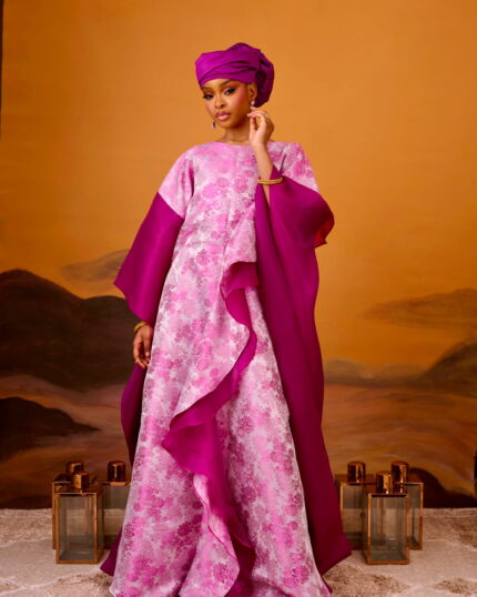 Zayn Jacquard Gown in Pink Magenta 3