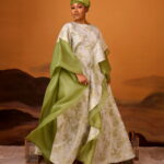 Zayn Jacquard Gown in Sage Green 1