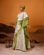 Zayn Jacquard Gown in Sage Green 2